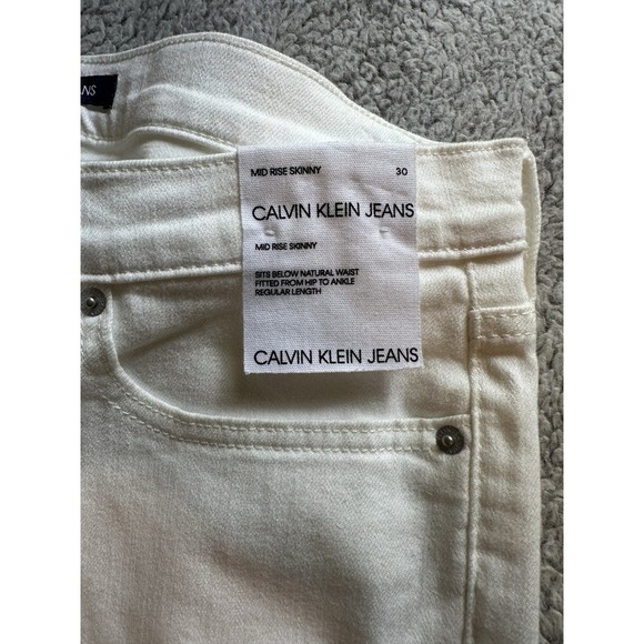 White Jeans By Calvin Klein Size 30 - Picture 5 of 7